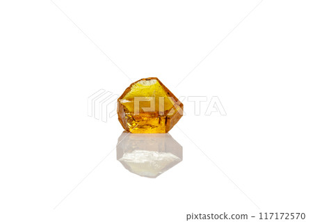 Macro yellow diamond mineral stone on white background Macro yellow diamond mineral stone on white background 117172570
