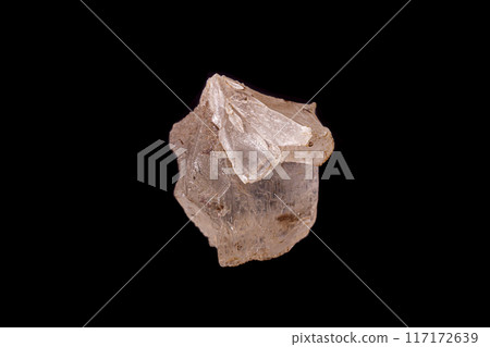 Macro stone gypsum mineral on black background 117172639