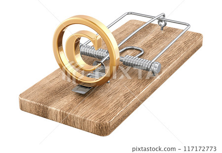 Copyright symbol in mousetrap, 3D rendering 117172773