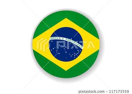 Flag of Brazil. Brazilian national symbol in official colors. Template icon. Abstract vector background. Round glass light ball, 3D big bubble, sphere Flag of Brazil. Brazilian national symbol in official colors. Template icon. Abstract vector background. Round glass light ball, 3D big bubble, sphere 117173559