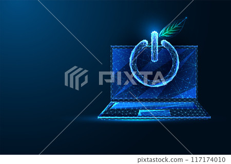 Carbon-efficient technology, sustainable computing concept. Green IT, eco-friendly innovation Carbon-efficient technology, sustainable computing concept. Green IT, eco-friendly innovation 117174010