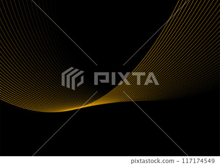 Futuristic abstract minimal background with dotted curved wavy lines 117174549