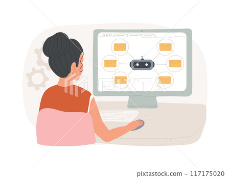 E-mail processing isolated cartoon vector illustrations. 117175020