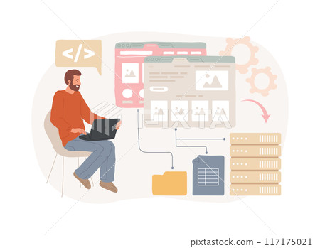 Website scraping isolated cartoon vector illustrations. 117175021