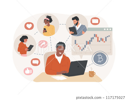 Crypto community manager isolated cartoon vector illustrations. 117175027