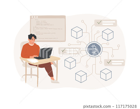 Blockchain tech architect isolated cartoon vector illustrations. 117175028