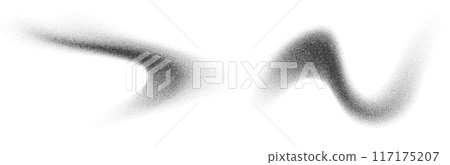 Dotwork abstract shapes, black grain texture, Abstract stipple sand effect, gradient from dots. 117175207