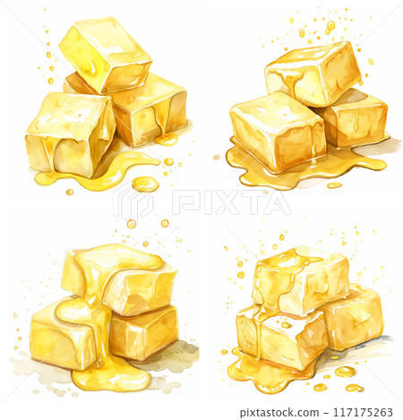 Butter watercolor illustration Generative AI 117175263