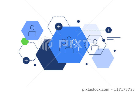Human figures connected as puzzles,Team concept,Social connections, infographic elements Human figures connected as puzzles,Team concept,Social connections, infographic elements 117175753