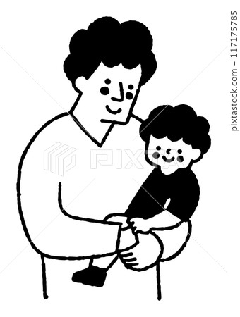 Smiling father holding his son_2 117175785