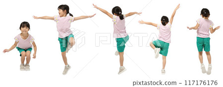 Full-body cutout of a girl having fun 117176176