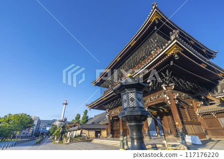 Kyoto Higashi Honganji Temple, Goei-do Gate and Kyoto Tower Kyoto Higashi Honganji Temple, Goei-do Gate and Kyoto Tower 117176220