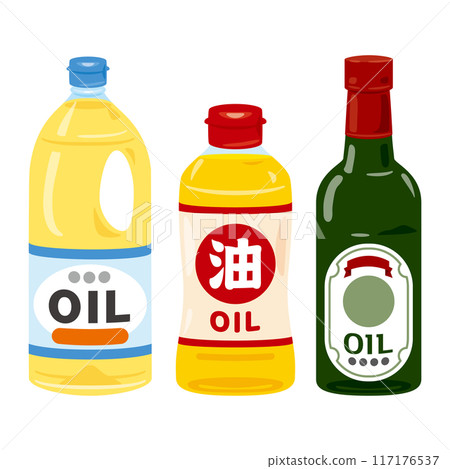 食用油裝在有文字的瓶子裡 食用油裝在有文字的瓶子裡 117176537