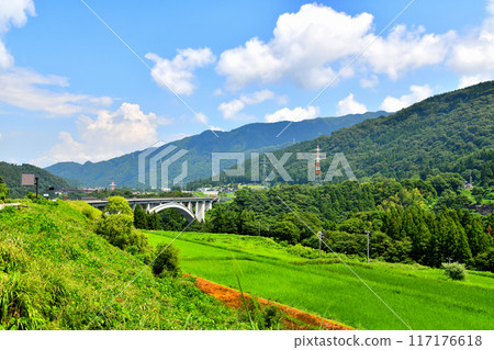 Iitanicho Chodaibashi Bridge / View of the Jinzu River area (Toyama City, Toyama Prefecture) [2024.8] 117176618