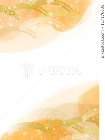 Autumn leaves watercolor background illustration 117176638