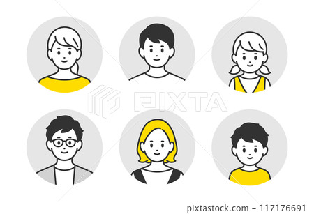 育兒家庭/家庭臉孔圖示集【人物向量圖素材】 117176691