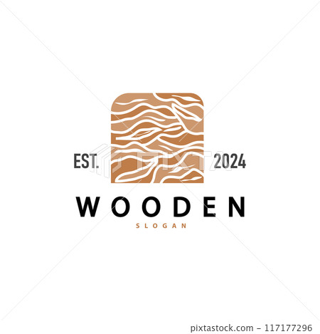 Wood Logo Design Template Illustration Simple Tree Trunk Bark Layer Wood Logo Design Template Illustration Simple Tree Trunk Bark Layer 117177296