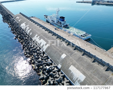 稚內港北防波堤圓頂港鳥瞰圖 稚內港北防波堤圓頂港鳥瞰圖 117177867