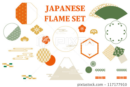 日本圖案素材插圖集 117177910