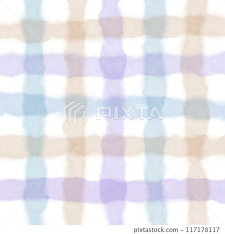 Beige Purple Blue Gingham Check Hand Drawn Background Overlay 117178117