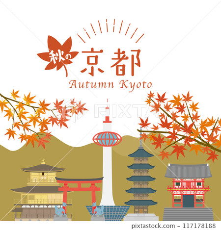 Kyoto cityscape in autumn 117178188
