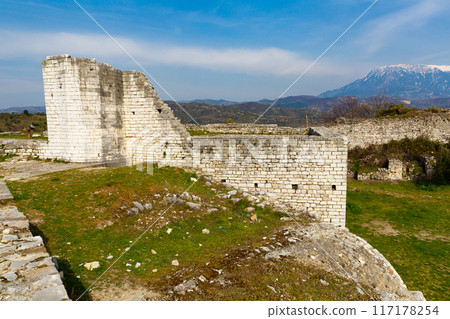 Ruins of White Mosque in Berat Castle Ruins of White Mosque in Berat Castle 117178254