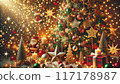 Christmas tree with glittering lights 117178987