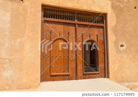 Main gate of Al Zubarah fort in Qatar 117179995