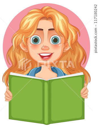 Girl Reading a Green Book Girl Reading a Green Book 117180242