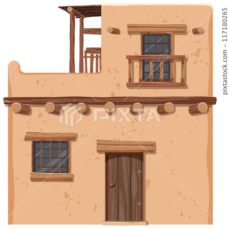 Traditional Mexican Adobe House Traditional Mexican Adobe House 117180265