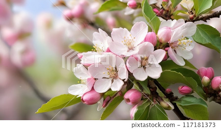 apple flowers in spring 117181373
