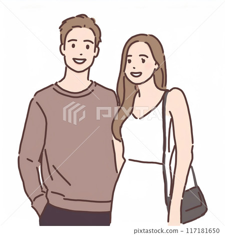 Couple/married couple/lovers/man and woman/illustration material 117181650