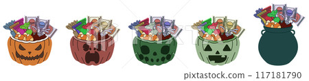 萬聖節罐裝滿糖果 117181790