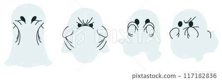 Expressive Halloween ghosts 117182836