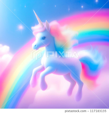 Rainbow and cute unicorn 117183135