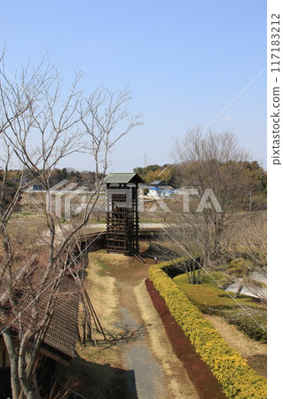 Early spring scenery at Sakai Castle ruins in Bando City, Ibaraki Prefecture Early spring scenery at Sakai Castle ruins in Bando City, Ibaraki Prefecture 117183212
