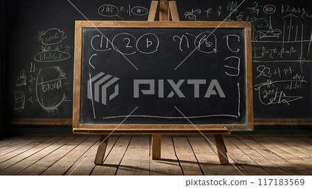 Blank blackboard with chalk on blackboard classroom Blank blackboard with chalk on blackboard classroom 117183569