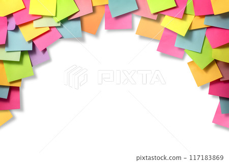 Background frame made of colorful sticky notes 117183869
