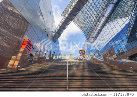 Kyoto Station: Grand staircase seen from Muromachi-koji Square 117183970