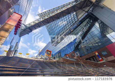 Kyoto Station: Grand staircase seen from Muromachi-koji Square 117183976