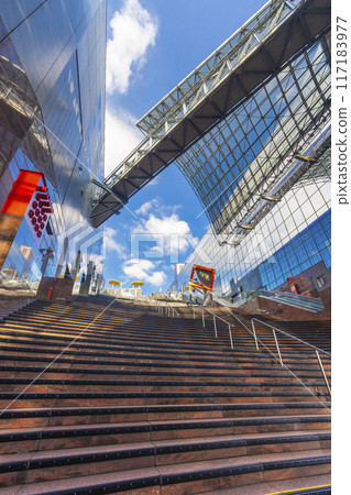 Kyoto Station: Grand staircase seen from Muromachi-koji Square 117183977