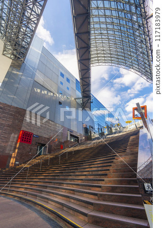 Kyoto Station: Grand staircase seen from Muromachi-koji Square Kyoto Station: Grand staircase seen from Muromachi-koji Square 117183979
