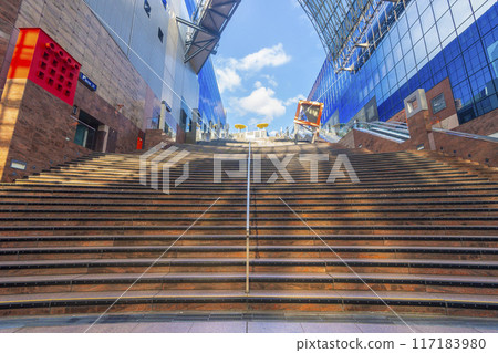 Kyoto Station: Grand staircase seen from Muromachi-koji Square 117183980