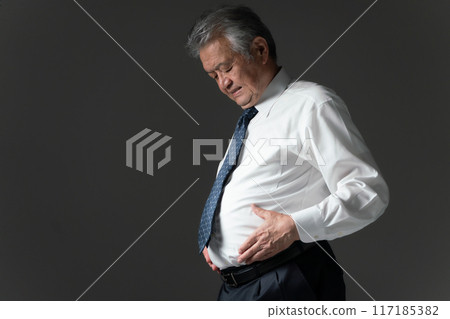 Senior man visceral fat belly Senior man visceral fat belly 117185382