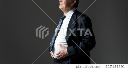 Senior man visceral fat belly Senior man visceral fat belly 117185391
