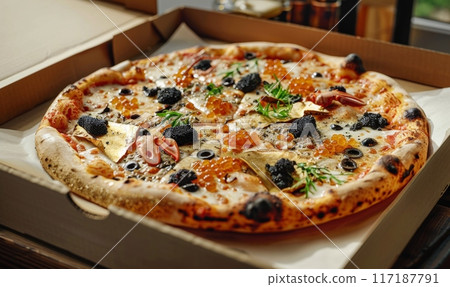 Illustration of Pizza Illustration of Pizza 117187791