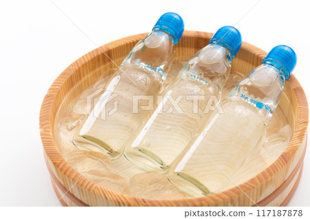 Cool the Ramune in a bucket of water and ice 117187878