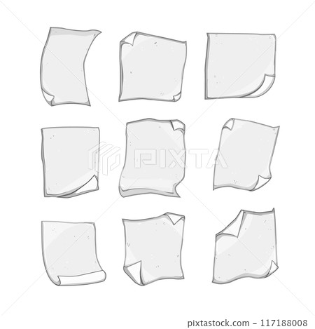 paper curl set cartoon vector illustration 117188008