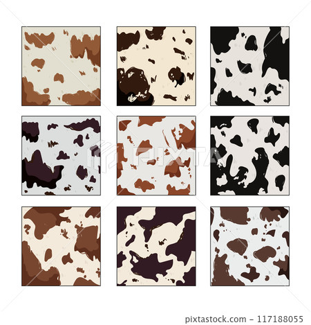 cow skin set cartoon vector illustration 117188055