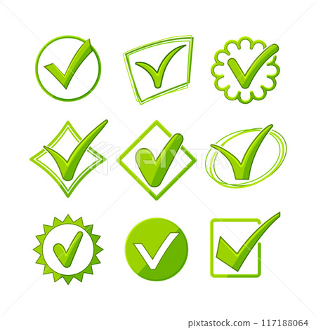 check mark set cartoon vector illustration check mark set cartoon vector illustration 117188064